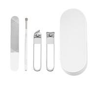 Tagliaunghie angolato con lima per unghie, in acciaio inox, facile da usare, per adulti e anziani, 4 pezzi