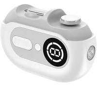 Tagliaunghie elettrico 4 in 1, tagliaunghie automatico e lucidatrice con luce a LED e scatola portaunghie, ricarica USB, lima elettrica per unghie con 3 livelli di velocità per bambini