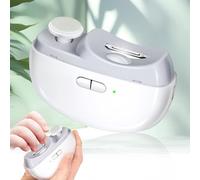 Tagliaunghie elettrico automatico con luce e 2 velocità, tagliaunghie elettrico per bambini, design 2 in 1, ricaricabile tramite USB, lima elettrica per unghie, per neonati, bambini, adulti e anziani