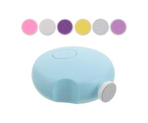 Tagliaunghie Elettrico per Neonati, Blu, Portatile | Batteria, Plastica Antiscivolo, Lima e Modella con Delicatezza, per Casa e Viaggio, con Testine
