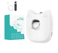Tagliaunghie elettrico, tagliaunghie automatico, con luce LED, con funzionamento automatico, previene lesioni alla punta delle dita e sicuro, 7,5 x 6 cm, bianco/verde, per bambini piccoli