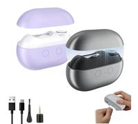 Tagliaunghie elettrico Yosody Easy Smart Clip, tagliaunghie a LED silenzioso con contenitore integrato, rifinitura e lucidatura automatiche for anziani e uso domestico(Purple+gray)