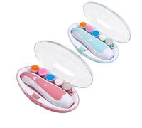 Tagliaunghie per bambini, tagliaunghie elettrico sicuro, kit di lima per unghie per bambini, testine di ricambio aggiuntive, dita dei piedi e unghie del neonato, taglia e lucidatura (classico, blu)