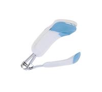 Tagliaunghie per Bebè con Lente Pieghevole 2x, Manico Ergonomico | Plastica e Metallo, Presa Stabile e Uso Semplice, Colore Blu, per Ragazzo Ragazza e Lattanti
