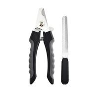Tagliaunghie professionale for cani e animali domestici, 2 pezzi, con lima for unghie, set di forbici for la bellezza in acciaio inossidabile(Black-Grey,12cm Set)