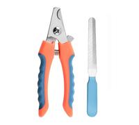 Tagliaunghie professionale for cani e animali domestici, 2 pezzi, con lima for unghie, set di forbici for la bellezza in acciaio inossidabile(Orange-Blue,12cm Set)