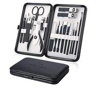 Tagliaunghie Set Professionale - Grooming Kit Strumenti per Manicure e Pedicure (Nero-18pcs)