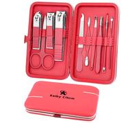 Tagliaunghie Set Professionale - Manicure Set Grooming Kit Strumenti per Manicure e Pedicure 10pcs (Rosa 1)