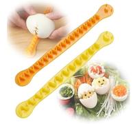 Tagliauova per uova alla diavola, taglia uova alla diavola a metà, per uova sode, strumento a forma di fiore cotto, stampo verticale per uova sode (1 set)