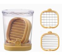 tagliaverdure, Affettatrice for frutta - 2 in 1, taglierina ad alta velocità for fragole, banane, uva, uova ecc. Tagliaverdure in acciaio inossidabile(Yellow)