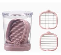 tagliaverdure, Affettatrice for frutta - 2 in 1, taglierina ad alta velocità for fragole, banane, uva, uova ecc. Tagliaverdure in acciaio inossidabile(Pink)