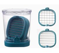 tagliaverdure, Affettatrice for frutta - 2 in 1, taglierina ad alta velocità for fragole, banane, uva, uova ecc. Tagliaverdure in acciaio inossidabile(Dark Blue)