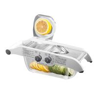 Tagliaverdure, affettatrice per frutta, affettatrice da cucina con cinque gradini regolabili e contenitore di raccolta per casa, cucina, ristorante, feste, campeggio