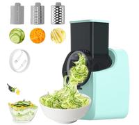 Tagliaverdure Elettrico, 3 in 1 Multifunzione Tritatutto da Cucina con 3 set di Lame, Facile da Pulire Grattugia Elettrico per Frutta e Verdura
