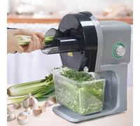 Tagliaverdure elettrico, in acciaio inox, multifunzione, con spessore regolabile e facile smontaggio, per uso in cucina