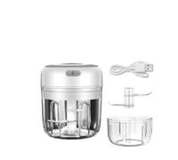 Tagliaverdure elettrico, Mini Tritatutto Elettrico Per Aglio, Tritacarne USB, Schiacciapatate, Robusto Per Verdure Allo Zenzero, Utensili Da Cucina,affettare e tagliare(White-Set)