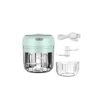 Tagliaverdure elettrico, Mini Tritatutto Elettrico Per Aglio, Tritacarne USB, Schiacciapatate, Robusto Per Verdure Allo Zenzero, Utensili Da Cucina,affettare e tagliare(Green-Set)