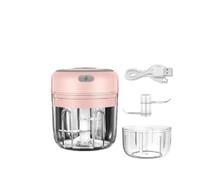 Tagliaverdure elettrico, Mini Tritatutto Elettrico Per Aglio, Tritacarne USB, Schiacciapatate, Robusto Per Verdure Allo Zenzero, Utensili Da Cucina,affettare e tagliare(Pink-Set)