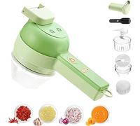 Tagliaverdure elettrico portatile 4 in 1, tritacarne elettrico da cucina, tritaverdure multi-tritatutto Tritatutto per aglio, cipolle, verdure, carne, carne macinata e purea