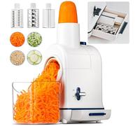Tagliaverdure elettrico professionale, Aobosi Tritatutto elettrico,con ampio scivolo per carota intera, patata, 3 lame e motore silenzioso, scatola di stoccaggio-Aggiornamento
