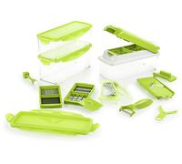 TAGLIAVERDURE MANUALE GENIUS Nicer Dicer Plus, 3 recipienti da 1500 ml, Set lame modulari, Chiusure salvafreschezza