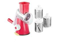 Tagliaverdure manuale rotante, grattugia for formaggio, pelapatate, for carote, affettatrice, tritatutto, utensili da cucina(Red)