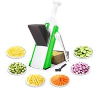 Tagliaverdure Multifunzionale Regolabile con Vaschetta Raccogli Verdure, Affetta Patate, Taglia Cipolle, Affettatrice Taglia Verdure per Cetrioli a Fette, Julienne, Mandolina, Cucina