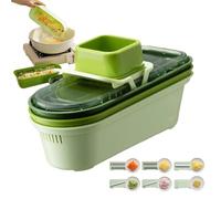 Tagliaverdure multifunzione 16 in 1 - Set completo di lame in acciaio, ideale per tagliare rapidamente e precisi frutta e verdura | Accessorio da cucina essenziale e semplice