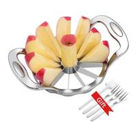 tagliaverdure, Tagliamele e affettatrice grande in acciaio inossidabile a 12 fette for affettare dividere la frutta con 3 forchette for una spazzola for pulizia