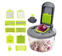 Tagliaverdure,Utensile Manuale per Affettare - Tagliaverdure a cubetti e cestello scolapasta,per Preparazioni in Cucina di Aglio Patate Formaggio