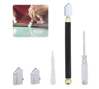 Tagliavetro da 2 mm a 20 mm per vetro spesso, piastrelle, specchio, mosaico, strumento di taglio in vetro con 3 testine di taglio in metallo duro per tagliare vetro, piastrelle, specchio/mosaico