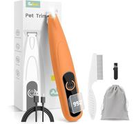 Tagliazampe per cani con display a LED, 35 dB, ultra silenzioso, per toelettatura, arancione