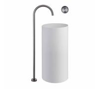 Taglie da bagno autoportante a margine caldo e freddo nascosto tocchi a parete in ottone grigio Beauty Comes