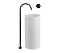 Taglie da bagno autoportante a margine caldo e freddo nascosto tocchi a parete in ottone grigio Beauty Comes