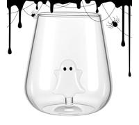 Taglie di caffè - Playful Glass Design Halloween Ghost Mug, generosa tazza di vino a capacità | Evento a tema stagionale per celebrazione stagionale per la festa di raccolta autunnale.