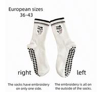 Taglie europee 36-43, 1 paio di calzini antiscivolo da donna per pilates, yoga e allenamento, calzini corti aderenti e antiscivolo per barre, graziosi e sportivi Poliestere