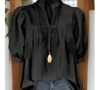 Taglie forti Camicetta donna primavera/estate 2025, nuovi arrivi alla moda, stile francese, maniche a sbuffo, ritorno a scuola, camicia americana, casual, abbigliamento da insegnante, stile anni '70, 