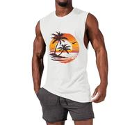 Taglie Forti Uomo Canottiere Tank Top Senza Maniche Mare Spiaggia Canottiere Estivo Bodybuilding Spalla Larga Ad Asciugatura Rapida Gilet Fitness Gym Allenamento Muscolo Canotta Casual Leggero