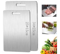 Tagliere Acciaio Inox, 2 Pezzi Tagliere in Titanio per Cucina, Doppio Lato Taglieri Acciaio Inox per Uso per Carne, Frutta, Verdura, Garantiscono il Gusto Originale Degli Ingredienti (34*23cm+25*15cm)