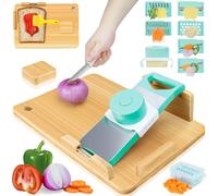 Tagliere adattivo con una sola mano, utensili da cucina per handicap con fermi per pane e punte in acciaio, taglieri e taglieri antiscivolo, facile da pulire, ideale per anziani, disabili e vittime di