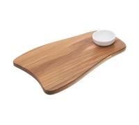 Tagliere Aperitivo Acacia con Ciotola Salse Melamina 39,4x25x1,5h cm Leone