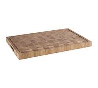 Tagliere APS - tagliere in legno di quercia oliato, L x P x A: 58 x 37,5 x 4,5 cm, tagliere in legno con scanalatura per il succo, con piedini antiscivolo e impugnature incassate