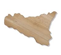 Tagliere Artigianale in Legno di Faggio a Forma di Sicilia, smussato ai Lati, Foro per appenderlo, Varie Misure (1Unità) - L 40 x 27 cm ca.