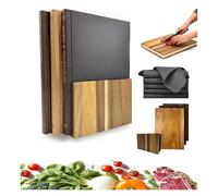 Tagliere che sembra un libro, set di 3 taglieri in legno massello a forma di libro con supporto in legno, for chef amanti dei libri, frutta, verdura, carne, pane