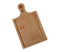 Tagliere classico con manico, in legno di ontano con scanalature 20x35xh1,5 cm con scanalature raccogli intingolo, naturale