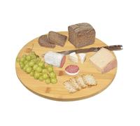 Tagliere con Base Rotante Rotondo 35 cm Legno Abete Tapas Pizza Aperitivo