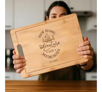 Tagliere con incisione personalizzata, regalo di inaugurazione della casa per nuovi proprietari di casa, decorazione per la cucina della casa, regalo per la prima casa per amici o vicini