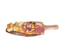 Tagliere Con Manico Bordo Corteccia, Vassoio Tronco Vero Legno, Dimensioni 45x14x2,20 (1 Pezzo)