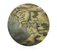 Tagliere con mappa della Terra di Mezzo per cucina Mini tagliere leggero per picnic rotondo in vetro temperato blocco con resistente ai graffi facile da pulire