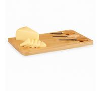 Tagliere Cucina in Bambù con accessori Formaggio 34 x 19 H1.8 cm Legno Naturale
